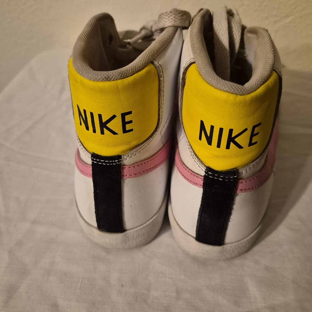 Nike  High-Top Sneakers - White, Pink, and Yellow - Picture 5 of 5